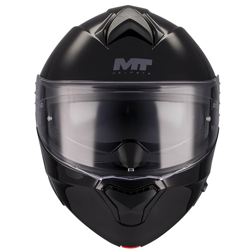 MT Genesis SV Pure Designed Negro Brillo - Casco de Moto Modular Abatible con Visor Solar - Helmets Unisex Hombre y Mujer - Homologado P/J ECE 22.06