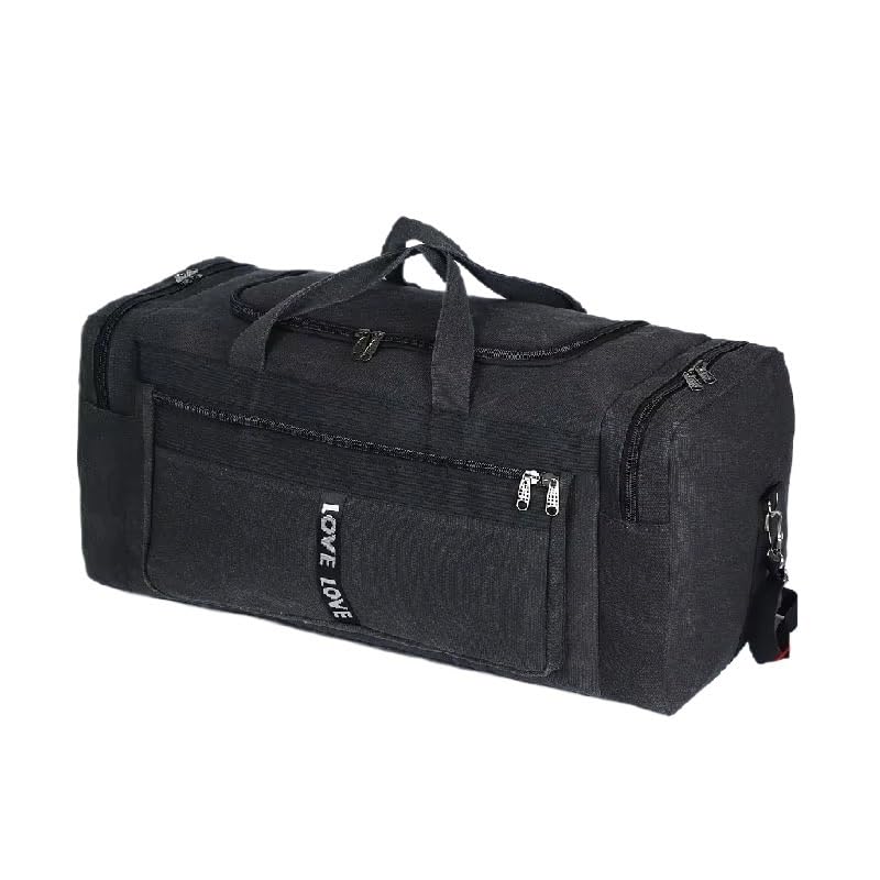 Travel Luggage Bag Gym Handbag Large Capacity Business Trip Sports Portable Multifunction Canvas Luggage Duffel Bags Men's Pack(Black XL)