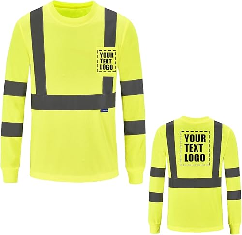 A-SAFETY Camiseta de seguridad con logotipo reflectante de alta visibilidad de alta visibilidad