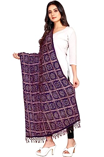 Chandrakala Bandhani Dupattas for Women Soft Lightweight Dupatta Shawl Scarf Wrap Chunni ((D273-P)