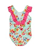 RuffleButts Infant/Toddler Girls Retro Floral One-Piece Swimsuit w/Cross-Back