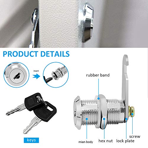 【Upgrade】Cabinet Cam Lock Set, 2 Pack Keyed Alike 30Mm Cam Locks Secure Your File Cabinet And Drawer, Rv Door, Mailbox,Tool Box, Drawer And More-【Finish Zinc Alloy】 (2) #TOP2