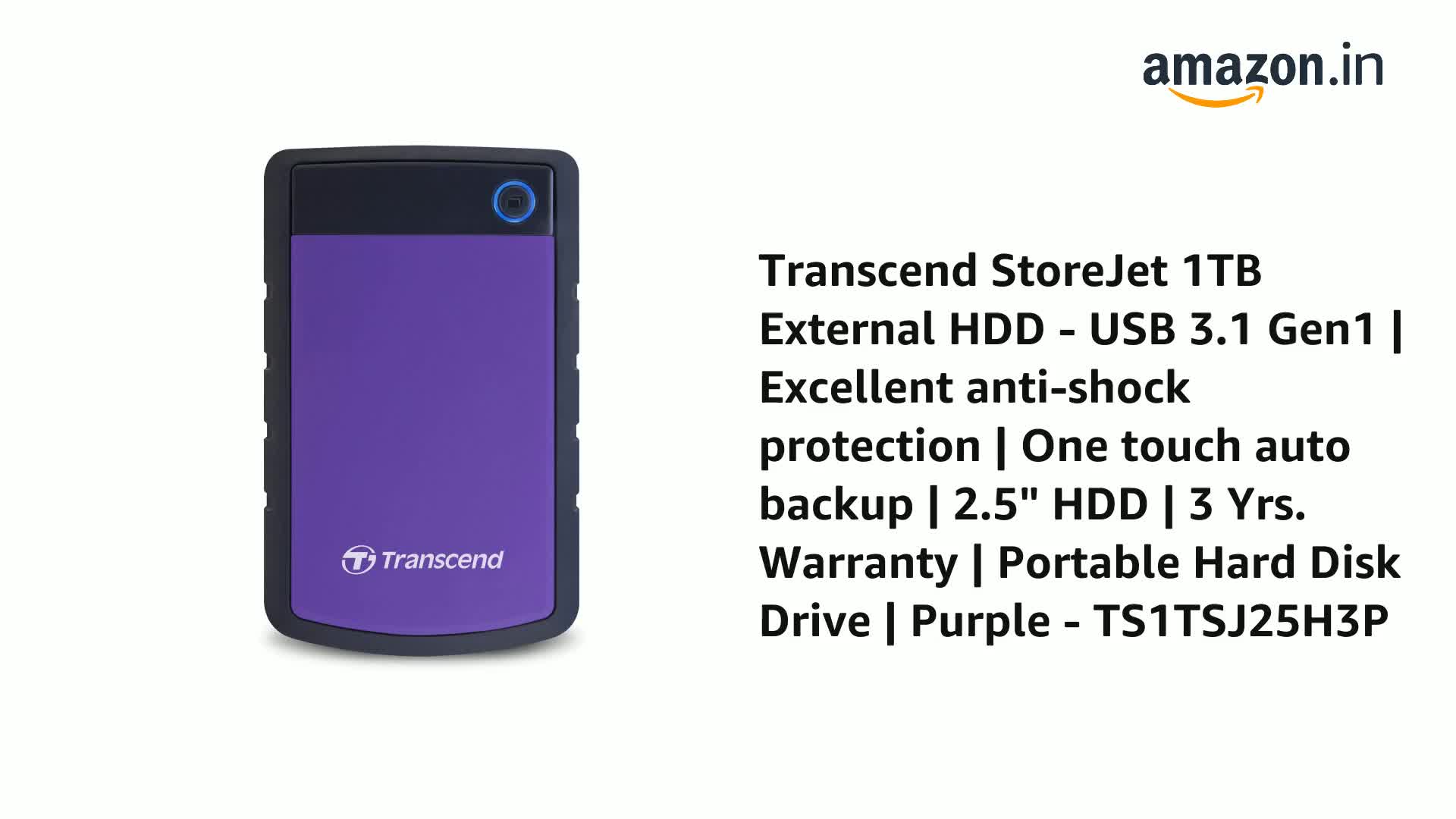 Transcend StoreJet 1TB External HDD - USB 3.1 Gen1 | Excellent