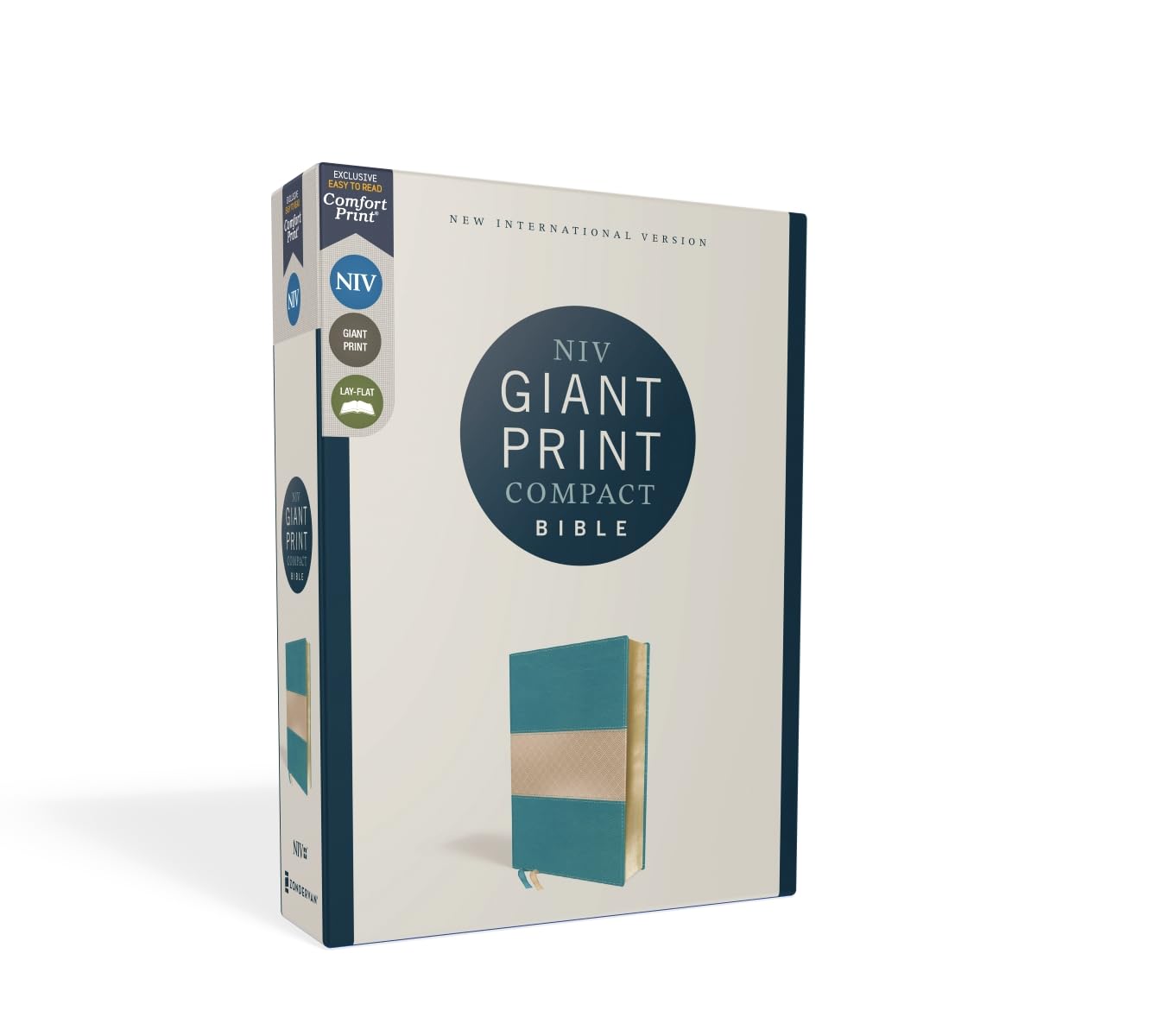 NIV, Giant Print Compact Bible, Leathersoft, Teal, Red Letter, Comfort Print