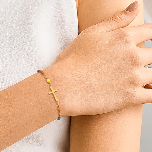 Christian Mothers-Day Gifts for Women, First Communion Confirmation Graduation Religious Cross Bracelet Jewelry for Women Her Faith, Inspirational Jesus Birthday Gifts for Friends/Mom/Grandma/Daughter/Sisters/Granddaughter/Her4