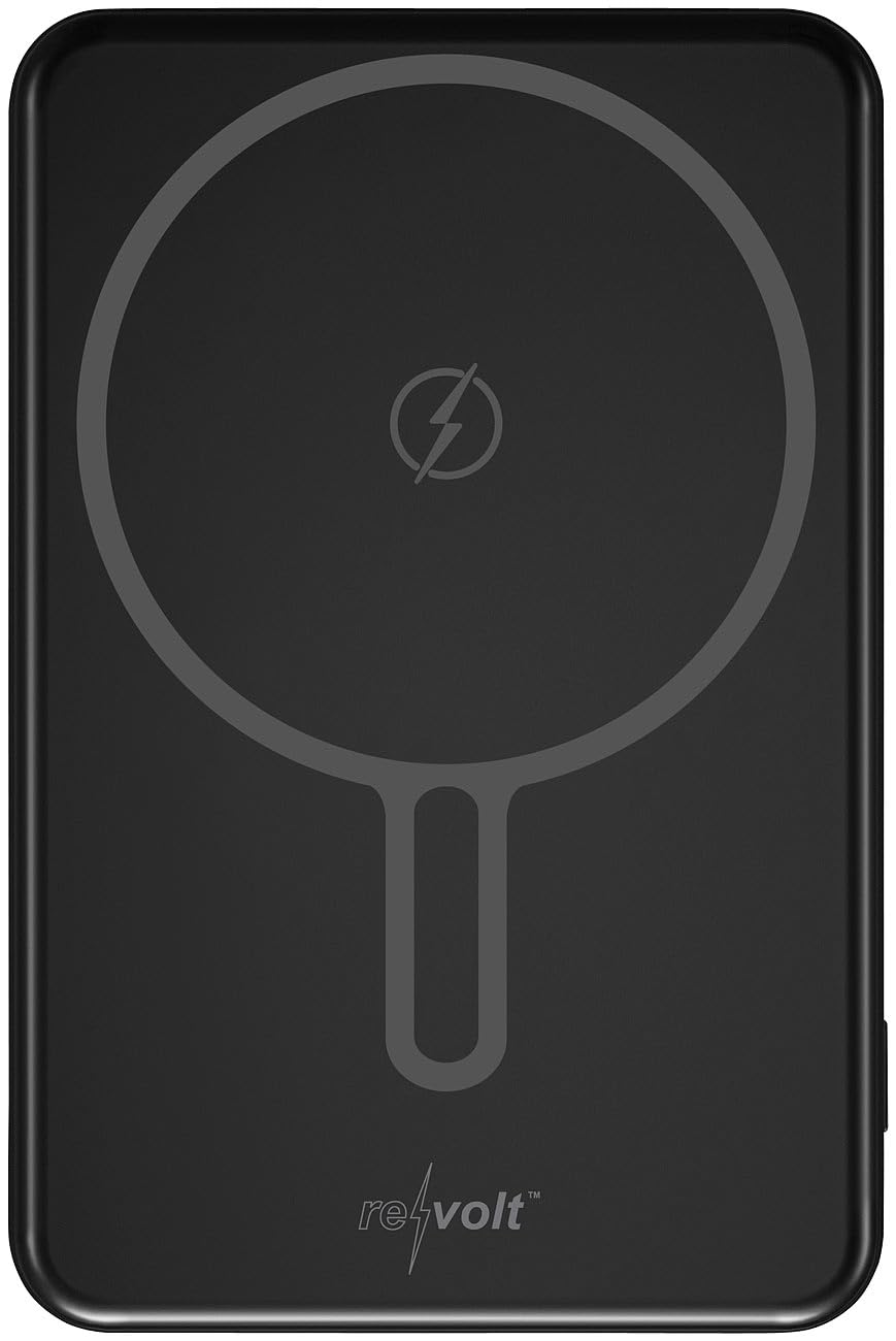 revolt powerbank magnetico: Set da 2 Powerbank Wireless, nero, 10.000 mAh, 22,5 W PD (magsafe per iphone, compatibile Qi, cassaforte)