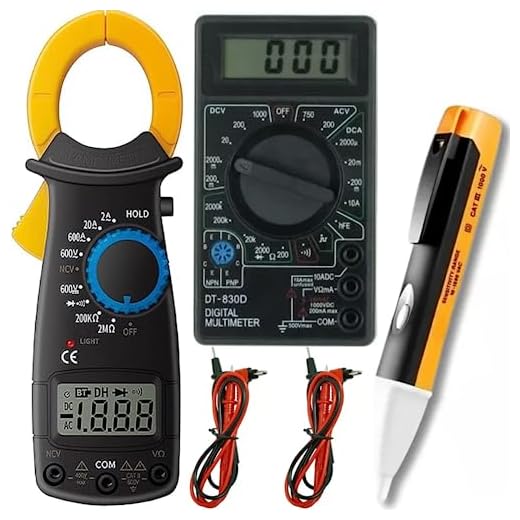 Kit Profisssional Multimetro Digital + Alicate Amperimetro Beep + Caneta Teste Fase Tensão