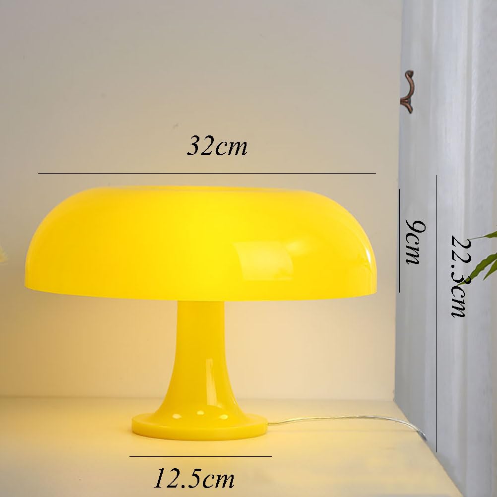 Pilz Tischlampe LED Pilz Tischleuchte Yellow Mushroom Lamp Dimmbare mit USB Kabel 3000K-6000K Pilz Lampe Nachttischlampe Retro Schreibtischlampe für Schlafzimmer Wohnzimmer Bars Dekor