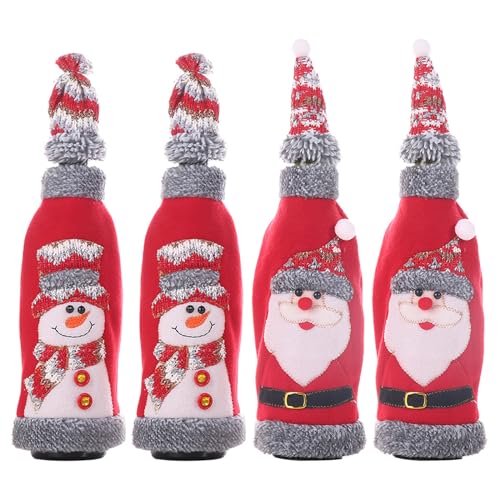Fundas para botellas de vino de Navidad: viste tu mesa con Papá Noel y Muñecos de Nieve