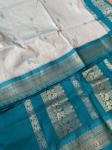 Image of Women's Kanjivaram Cotton Silk Saree South Indian Paithani Sari | gadwal cotton sarees with Zari Border and Blouse Piece - Suitable For All Indian Occasions and Festivals 191