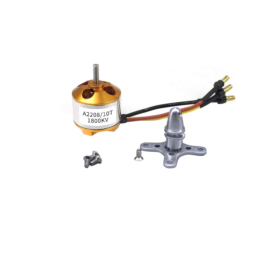 FEICHAO A2208 2208 Brushless Motor 1100KV 1400KV 1800KV 2600KV Welded for 2-3S RC Aircraft Multicopter Model Drone (1800KV)