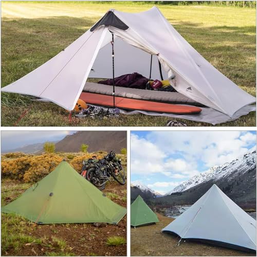 Carpa Ultraligera LanShan para Camping y Mochilero, 3 Temporadas, 2 Personas, Color Verde miniatura 7