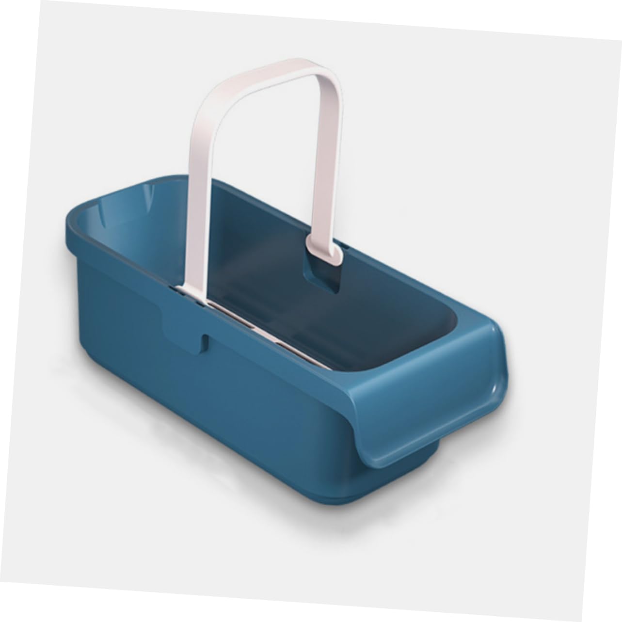 COLLBATH Cubo de Fregona Rectangular de Plástico, Grande y Portátil con Asa, Compatible con Mopas Planas, Adecuado para Limpieza del Hogar