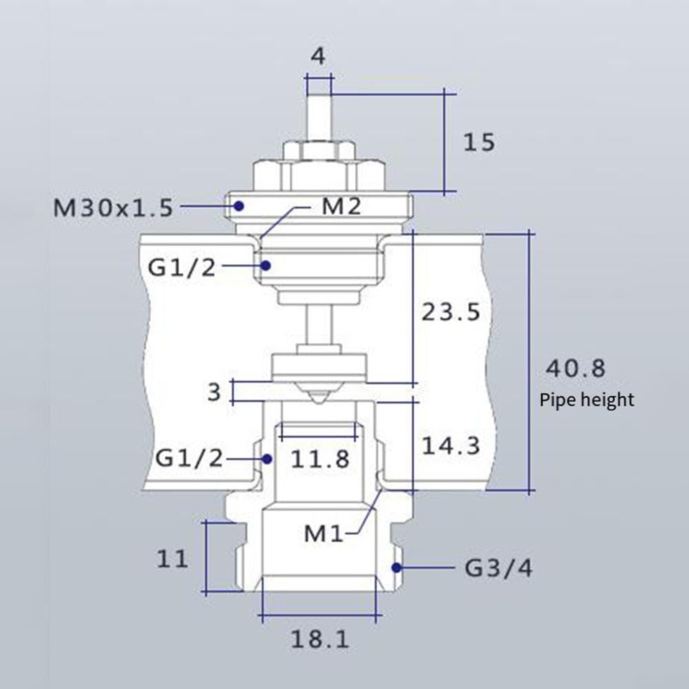 Noyau De Valve En Laiton Pour Actionneur UFH – Compatible M30 X 1,5 – Pièce De Rechange Chauffage Au Sol - 7