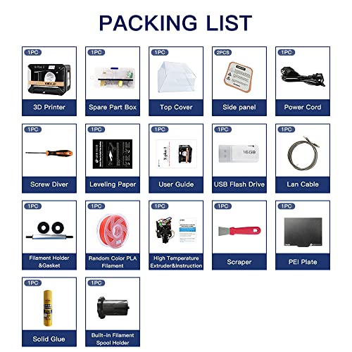 R Qidi Technology X-Plusⅱ 3D Printer, New Upgrade Intelligent Industrial Grade 3D Printers,Large Print Size,Printing With Nylon, Carbon Fiber, Pc,High Precision Printing,10.6X7.9X7.9 Inch #TOP7