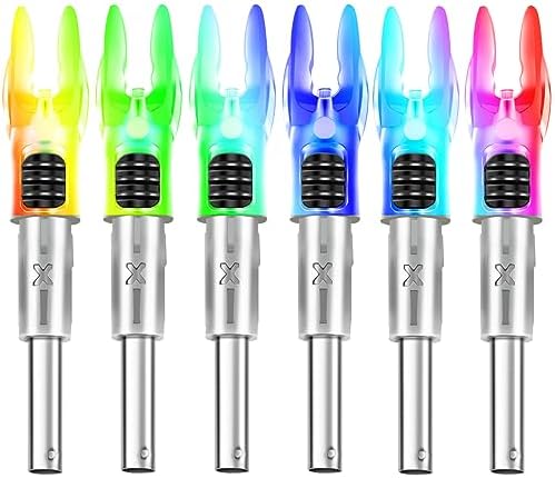 DEEPOWER X Lighted Nocks for Arrows .204”/.233”/.244”/.246” with ON/Off Switch 4-Pack with H, S, GT Bushings