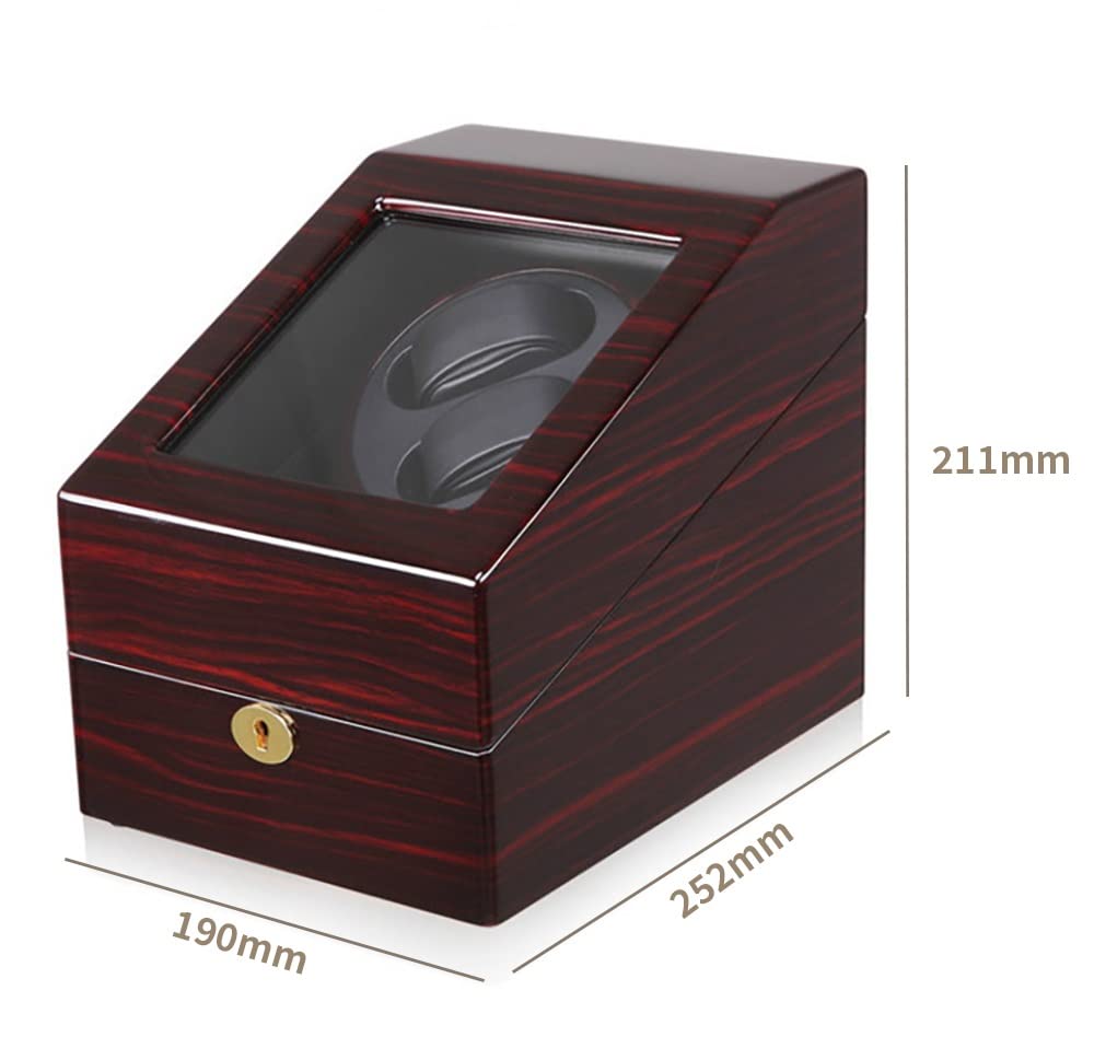 Uhrenbeweger für 2+3 Automatikuhren, luxuriöses Aufbewahrungsetui für mechanische Uhren mit leisem Motor, weichen, flexiblen Uhrenkissen, Armbanduhren-Präsentationsbox, C，C