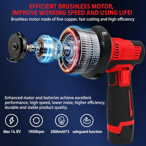 Image of Mini Angle Grinder Machine with 48V-2 Rechargeable Battery |19500 RPM With Abrasive Wheels for Cutting, Grinding & Polishing Metal, Marble & Stone Cutting with Spindle Lock and Toggle Switch.