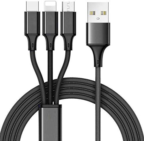 SAMARTH DEALS Nylon Braided Multifunction Fast Charging Cable for Android, iOS and Type C Devices, 3 in 1 Charging Cable, 3A, (3 Feet) (MULTI COLOR) (B09MLKM658) Amazon Price History, Amazon Price Tracker