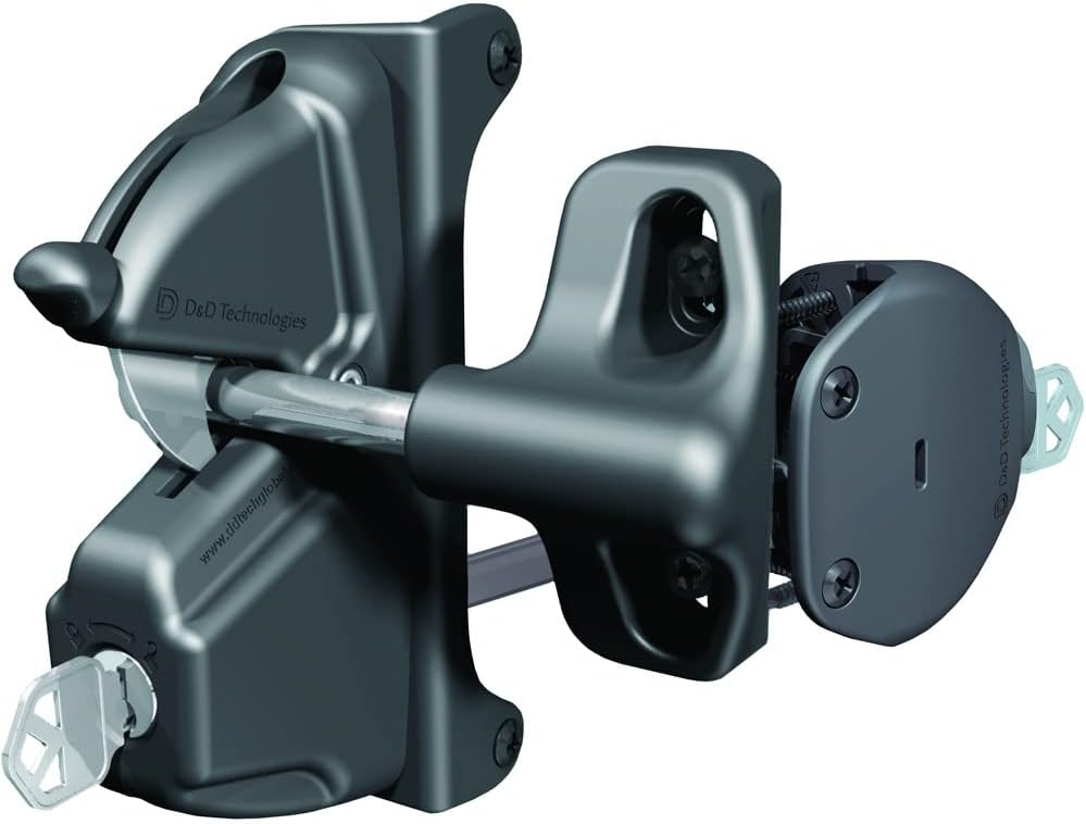 National Hardware V6203 LTCH DLUX BLK N346-202 5-7/8" LokkLatch Deluxe Keyed Automatic Gate Lock Latch in Black
