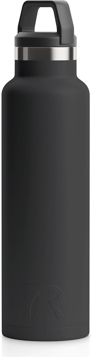 RTIC 20 oz Vacuum Insulated Water Bottle, Stainless Steel Metal, Double Wall, BPA Free, for Hot and Cold Drinks, Black Charcoal - Image 1 of 7