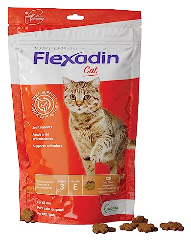 Vetoquinol Flexadin Cat - Alimentation complémentaire pour chats, pour le soutien du métabolisme Articulaire - 120 tablettes appétissantes - 180 g