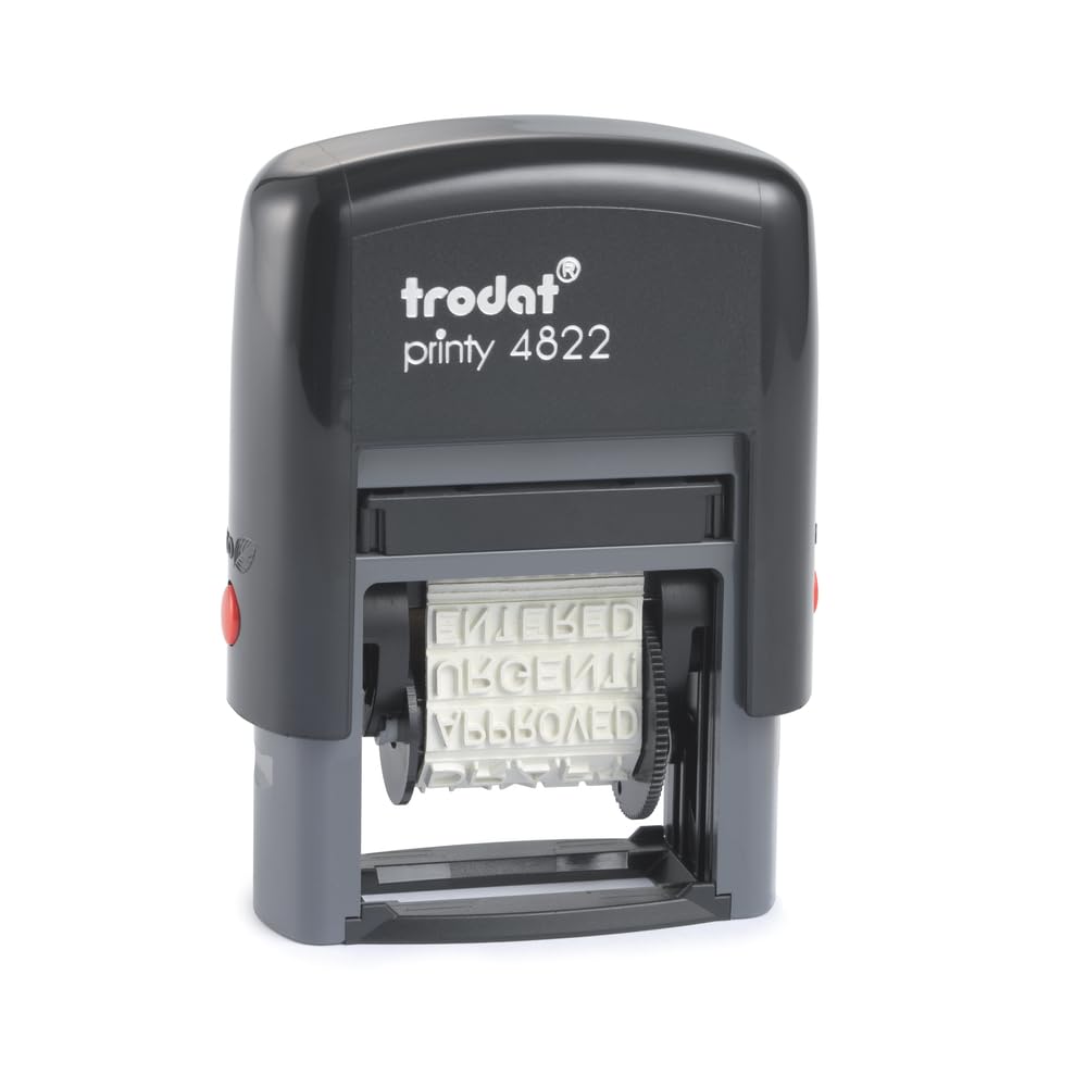Trodat Printy 4822 Self Inking Multi Word Stamp,Black,Small