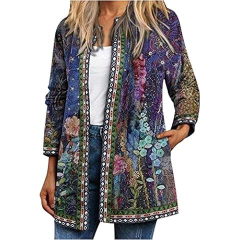 Women's Ethnic Jacket Vintage Print Cardigan Cover