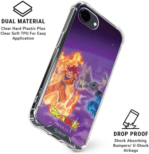 Skinit Clear Phone Case Compatible with iPhone 16e - Officially Licensed Dragon Ball Super Goku vs Beerus Design