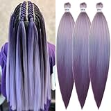 Purple Ombre Braiding Hair Pre Stretched Braiding Hair Braid in Hair Extensions