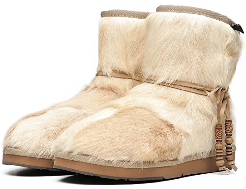 Aumu Women's Classic Mini Sheepskin Winter Boot Fur Boot White Size 7