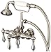 Water Creation F6-0017-02-PL Vintage Classic 3-3/8-Inch Center Wall Mount Tub Faucet with Down Spout, Straight Wall Connector and Handheld Shower