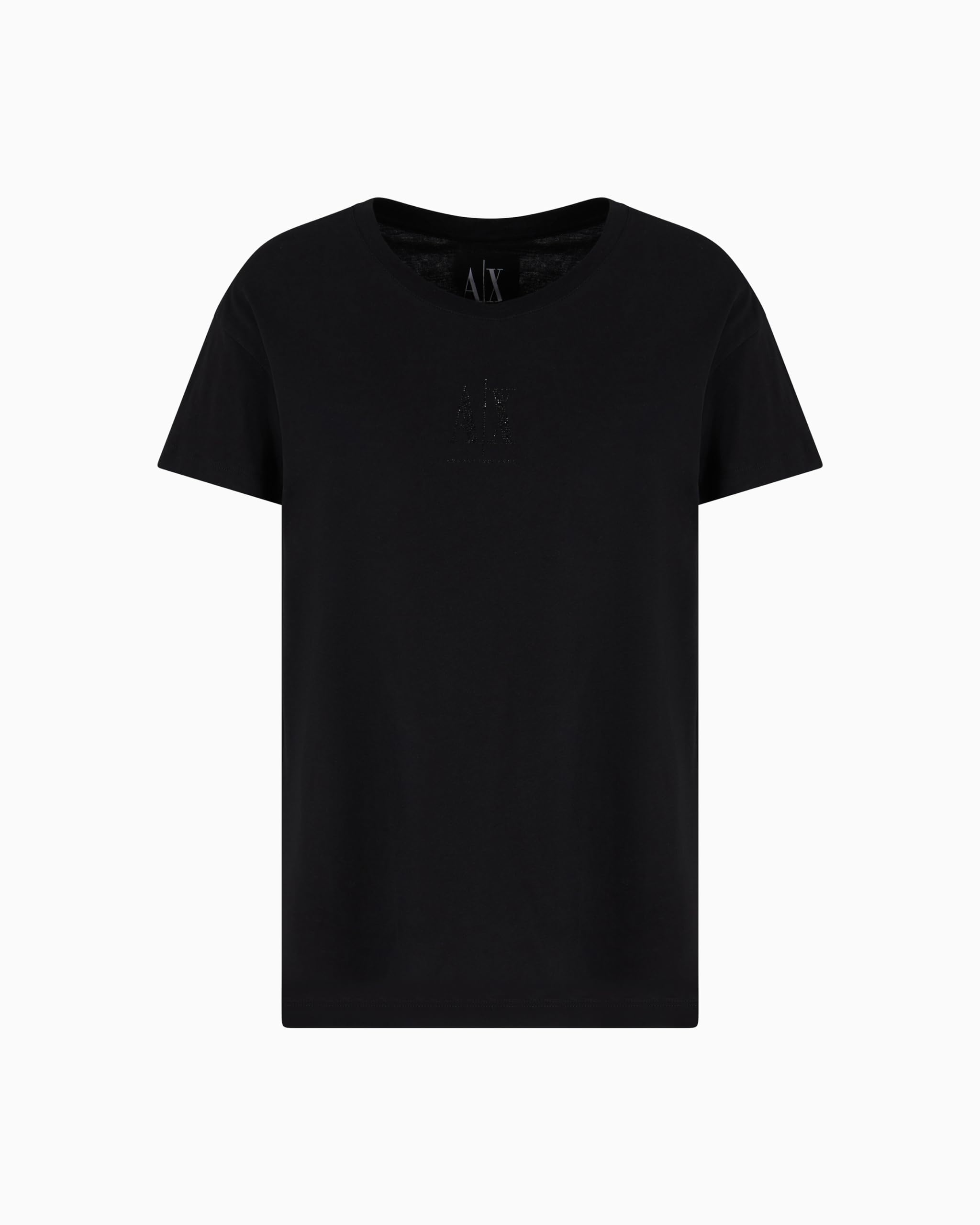 Armani Exchange Camiseta con Logotipo Brillante para Mujer Icon Project, Negro, XS