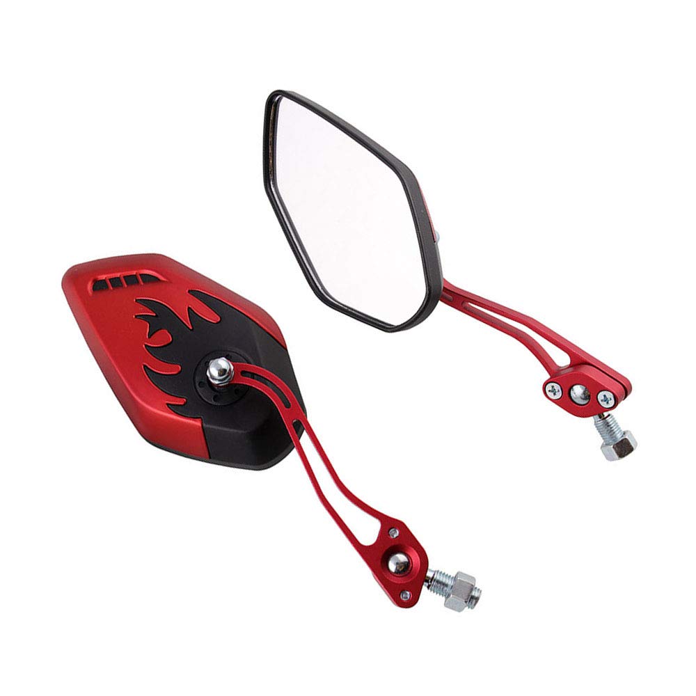 Retroviseur Moto,Retroviseur Moto Rouge,Retroviseur Scooter Rétroviseur Moto,1 Paire 8Mm 10Mm Universel Moto Scooter Moto Rétroviseur Rétroviseurs Latéraux Rétroviseur (Rouge