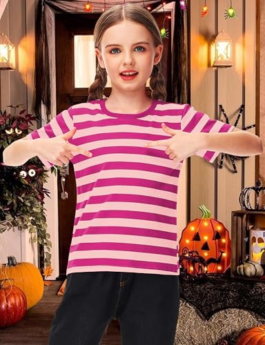 Image of Deerose Kids Striped Shirts Short Sleeve Boy Girls July 4th Patriotic Tee Top 3-14 Years