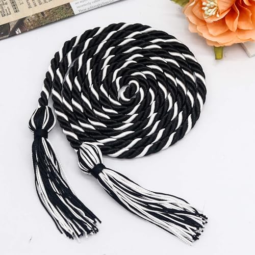 Image of GraduationMall Graduation Honor Cord 68 inch Blackwhite