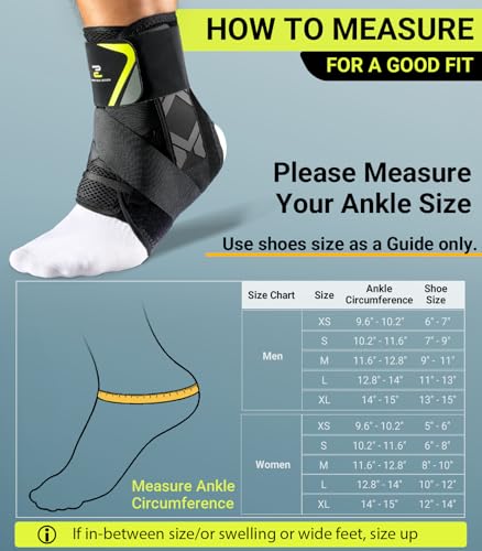 ZOELION Quick Lace Up Ankle Brace with Side Stabilizing Pads, Slim Fit Ankle Support Brace, Adjustable & Breathable Ankle Support for Men Women, Ankle Stabilizer for Sprain,Injury Recovery,Sports,M