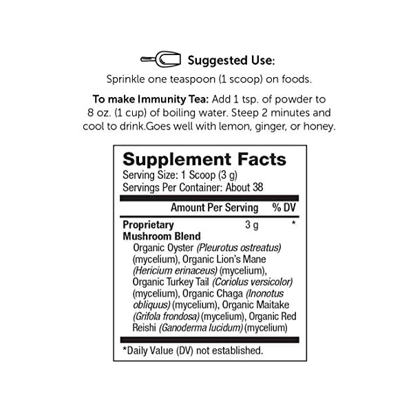 Super-Organics-Immunity-Mushroom-Blend-Turkey-Tail-Lions-Mane-Chaga-More-Organic-Superfood-Powder-Raw-Superfoods-Whole-Food-Supplement--Gluten-Free-Vegan-Non-GMO-4-oz Super Organics Immunity Mushroom Blend | Turkey Tail, Lion’s Mane, Chaga & More | Organic Superfood Powder | Raw Superfoods | Whole Food Supplement – Gluten-Free, Vegan & Non-GMO, 4 oz