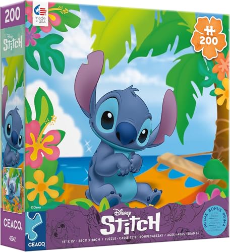 Ceaco - Disney Friends - Flower Power Stitch - 200 Piece Jigsaw Puzzle