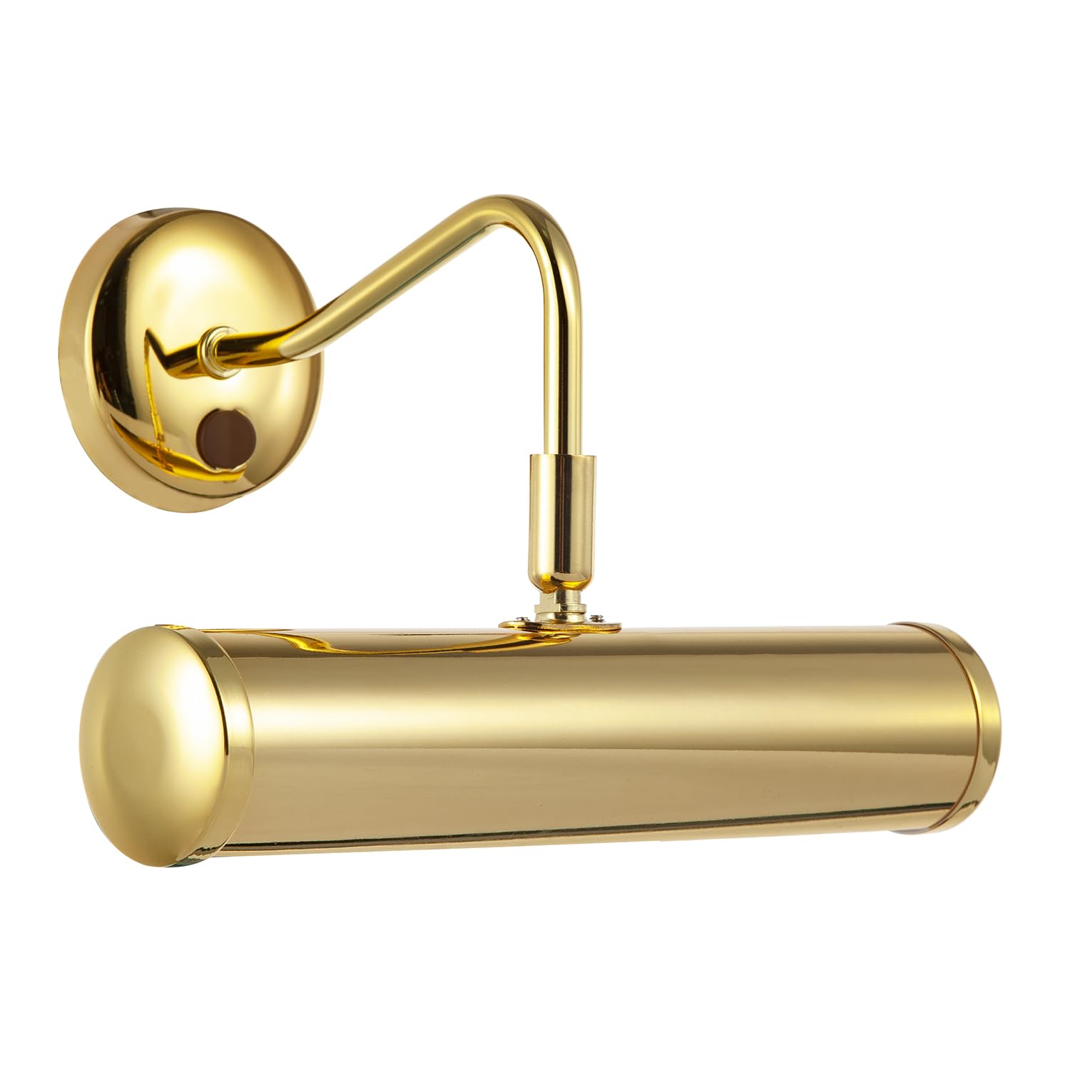 Happy Homewares Gold Classic Traditional Adjustable Picture Wall Light Fitting In Polished With Switch Button | 1 X 7W E14 | 23Cm X 22Cm X 14Cm