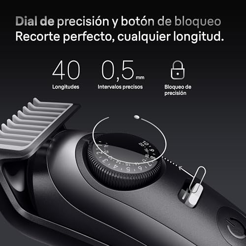Miniatura 4 de Braun Recortadora de Barba Series 7 BT7545, Gris | Barbero Recargable Resistente al Agua, +12 Accesorios para Barba, 120 Min de Autonomía, 40 Longitudes, Lámina Ultra Afilada