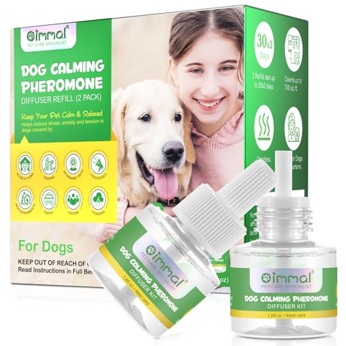 Beruhigende Pheromon Diffuser Nachfüllung(2Packs)|60-Tage Haustier Remedy Nachfüllungen,Beruhigende Stecker,Um Angst Und Stress Bei HaustierKatzeen Zu Reduzieren,Angstlinderung Bleiben Ruhiger (Hund)