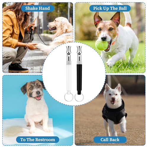 LIQWEI 2 Stück Hundepfeife Rütter Rückruf, Hundepfeife Hochfrequenz Lautlos Metall Hundepfeifen Hundetraining Hundepfeifen Mit Lanyard Einstellbare Leise-Hundepfeife Gerät Für Hundeausbildung