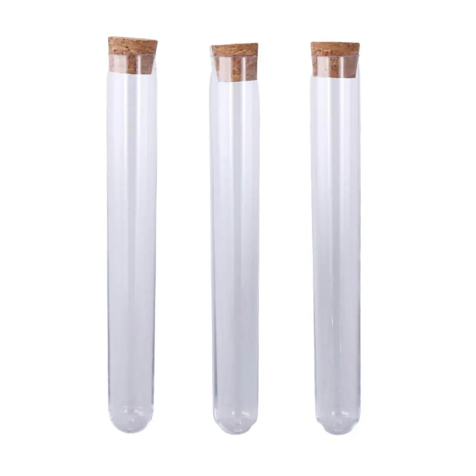 yingyingjia Decorazioni for espositori di campioni con tappi di sughero, provette di plastica con base rotonda, contenitore for esperimenti scientifici(20x150mm-10pcs)