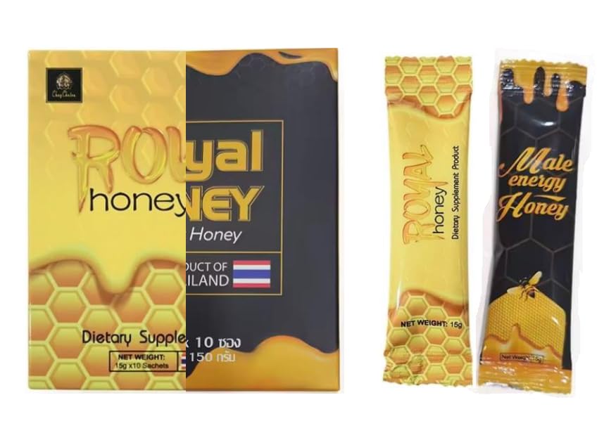 MIEL AFRODISIACA ROYAL HONEY GOLD Y BLACK PARA HOMBRE - FÓRMULA INTENSA GINSENG NATURAL RESISTENCIA...