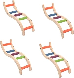 Balacoo 4 Pçs Escada De Escalada De Papagaio Swing Interior Periquito Hamster Escada De Madeira Pássaro Brinquedo Escada De Madeira Papagaio Escada De Madeira Gaiola De Pássaro Escada De