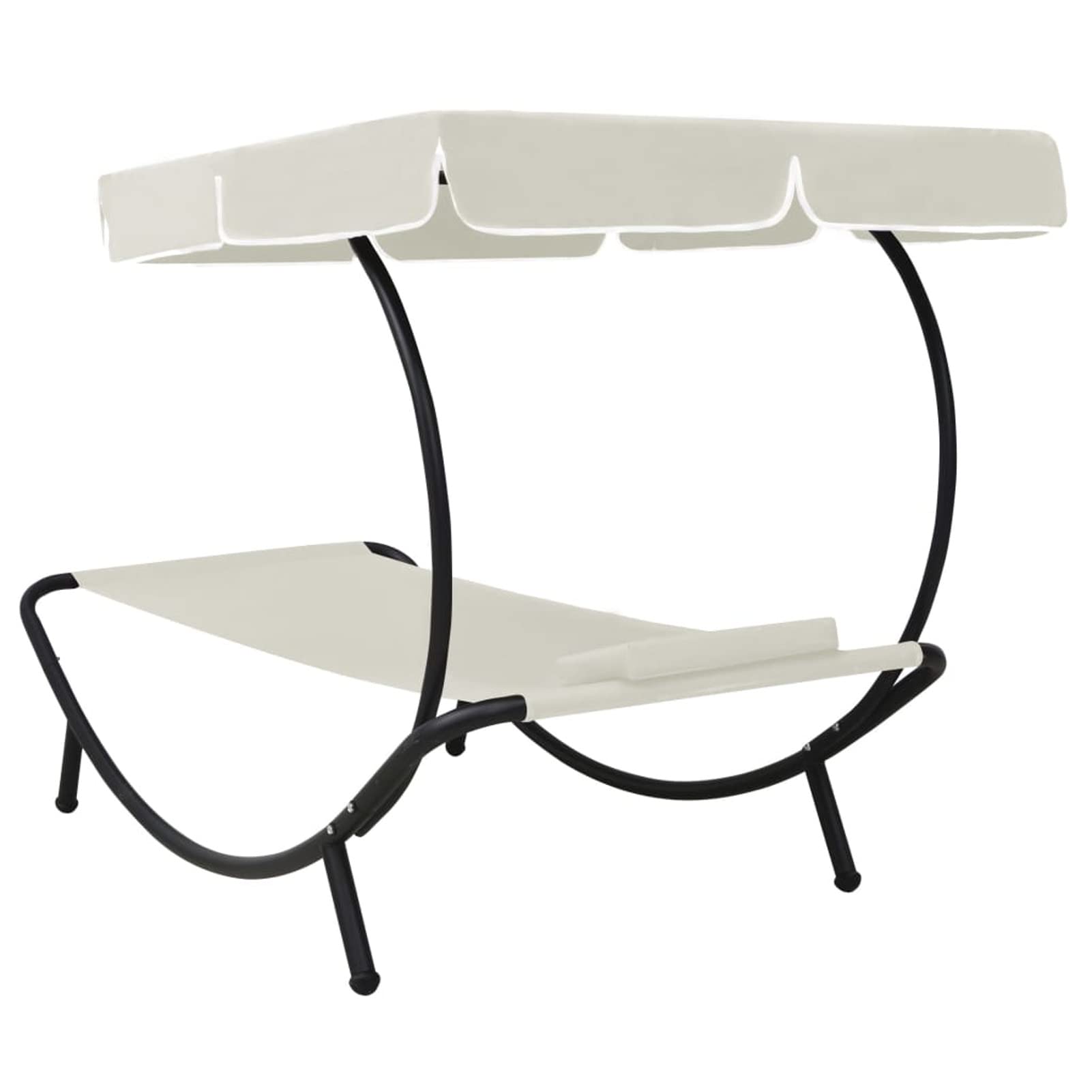 ShGaxin Lettino da giardino con baldacchino e cuscini color bianco crema, lettini da giardino all'aperto, sdraio da piscina, sdraio da giardino, lettino da giardino all'aperto, lettino da spiaggia