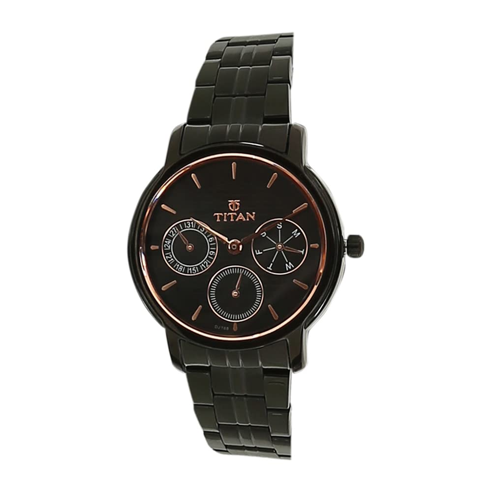 Titan Workwear Black Dial Women Analog Watch With Stainless Steel Strap-NS2589NM01 (B07V6L8346) Amazon Price History, Amazon Price Tracker