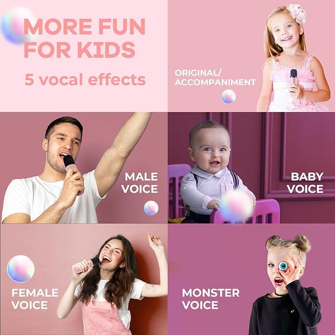 Image of SingStar Karaoke Speaker and Wireless Mic for Kids Toddlers Bluetooth Portable for Girls Boys Ages 4, 5, 6, 7, 8, 9, 10+ Years (Pink)