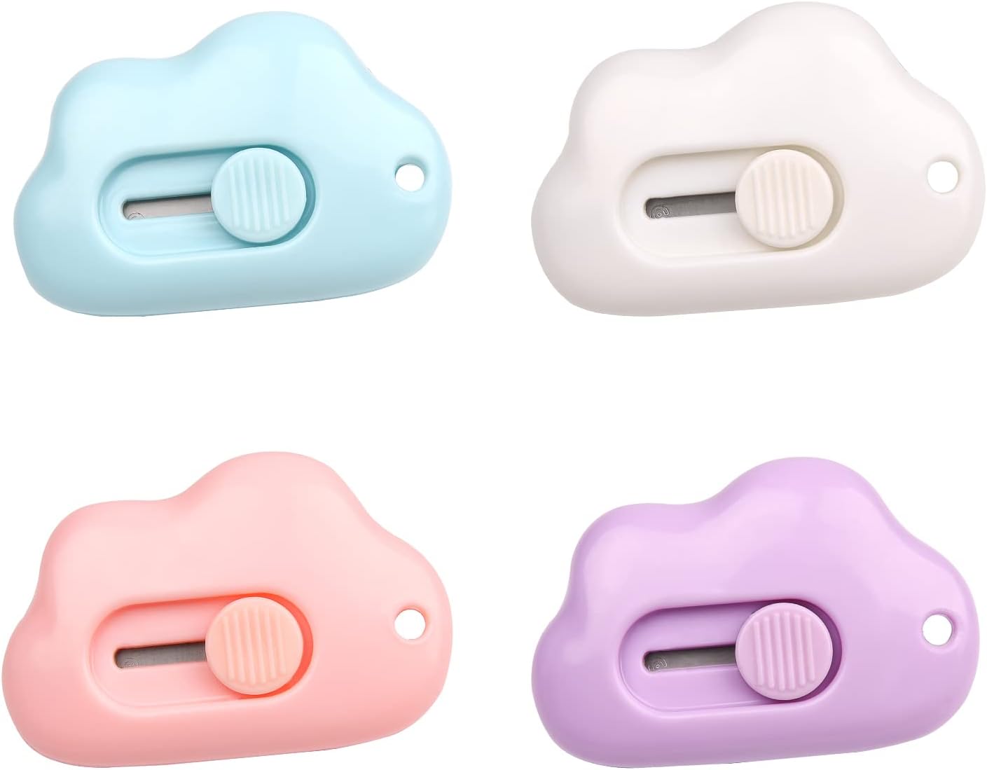 4 Pieces Shrink Letter Openers Mini Portable Paper Cutter Cute Cloud Shape Box Letter Openers for Letter Small Box Opening Paper Cutting DIY Crafts(Color1)